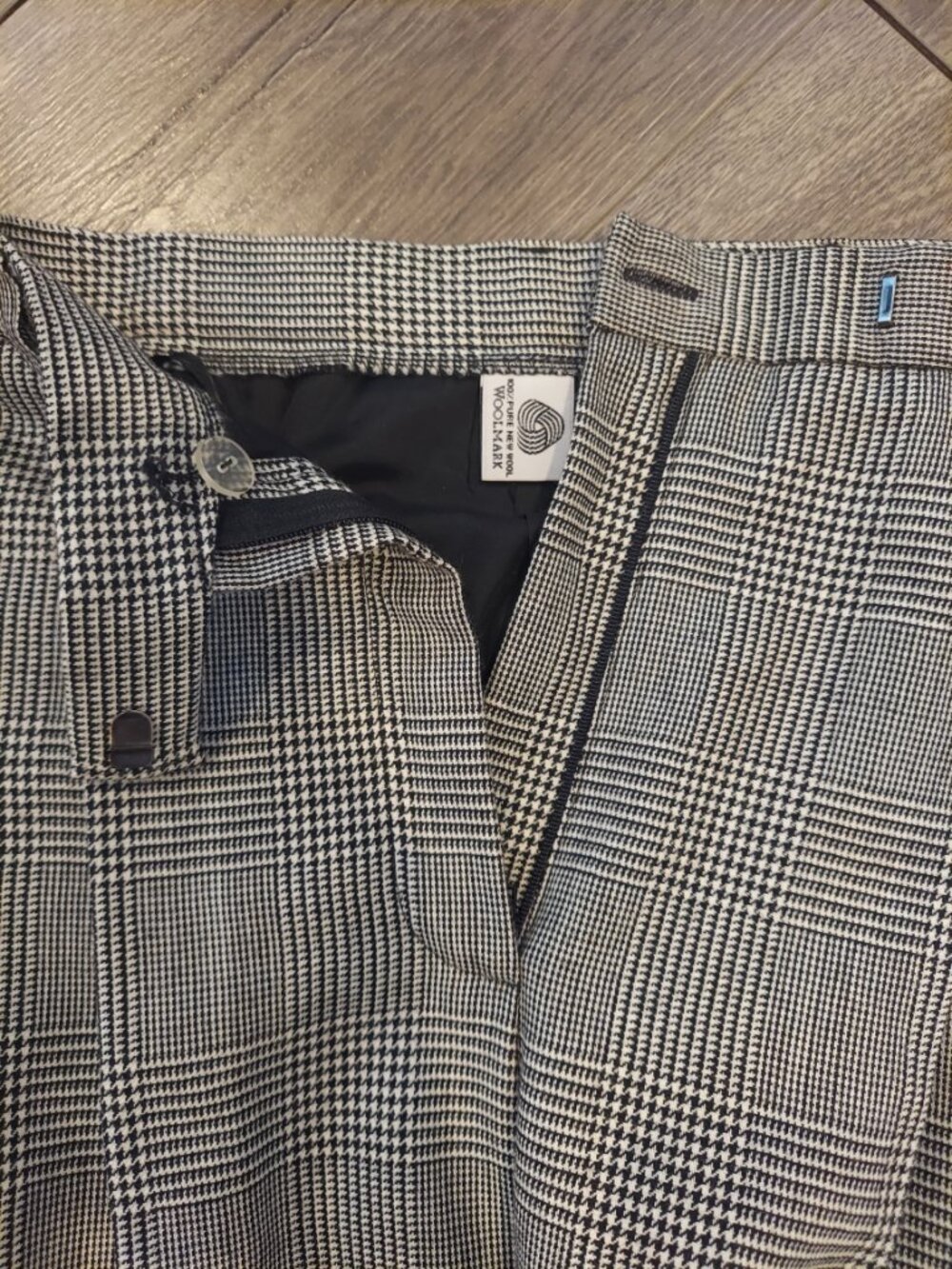 Vintage Lauren Ralph Lauren 100% Wool Trousers - Glen Plaid Pleated Dress Pants - Picture 11 of 12